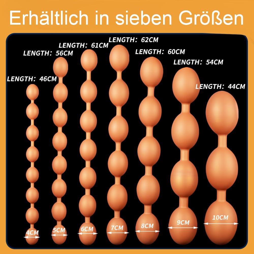 Beads Plug Butt Plug Dildo Giant Dildo Plug Liquid Silicone Masturbator Toys for Anus Expansion, Expander Extreme Sex Toy for Men Women (S) – Bild 3