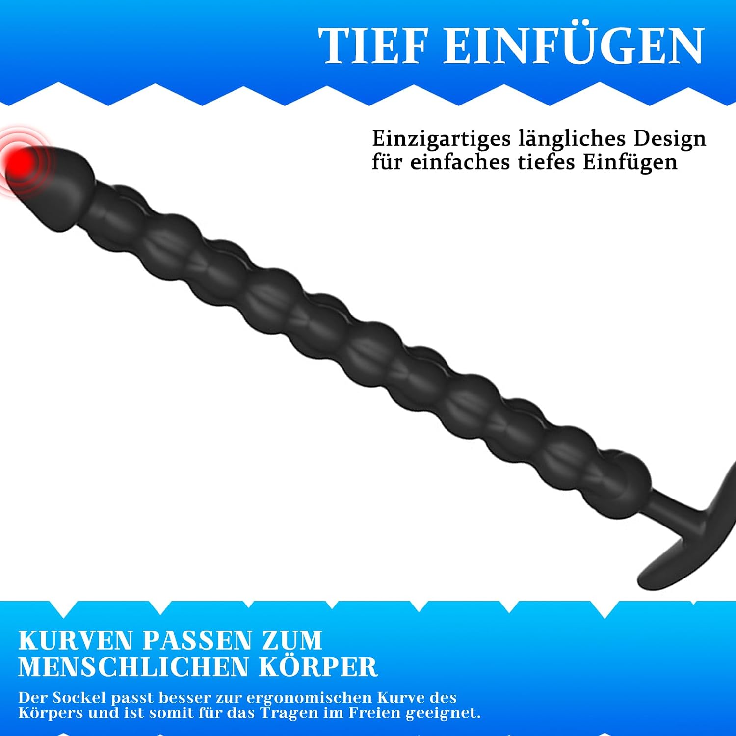 BDSMAGE Silicone Balls Butt Plug, Plug for Men and Women, Sex Toy Sex Toy, Extra Long Dildo, G-Spot Plugs, Plug Butt Plug, Anus Masturbator (L) – Bild 2