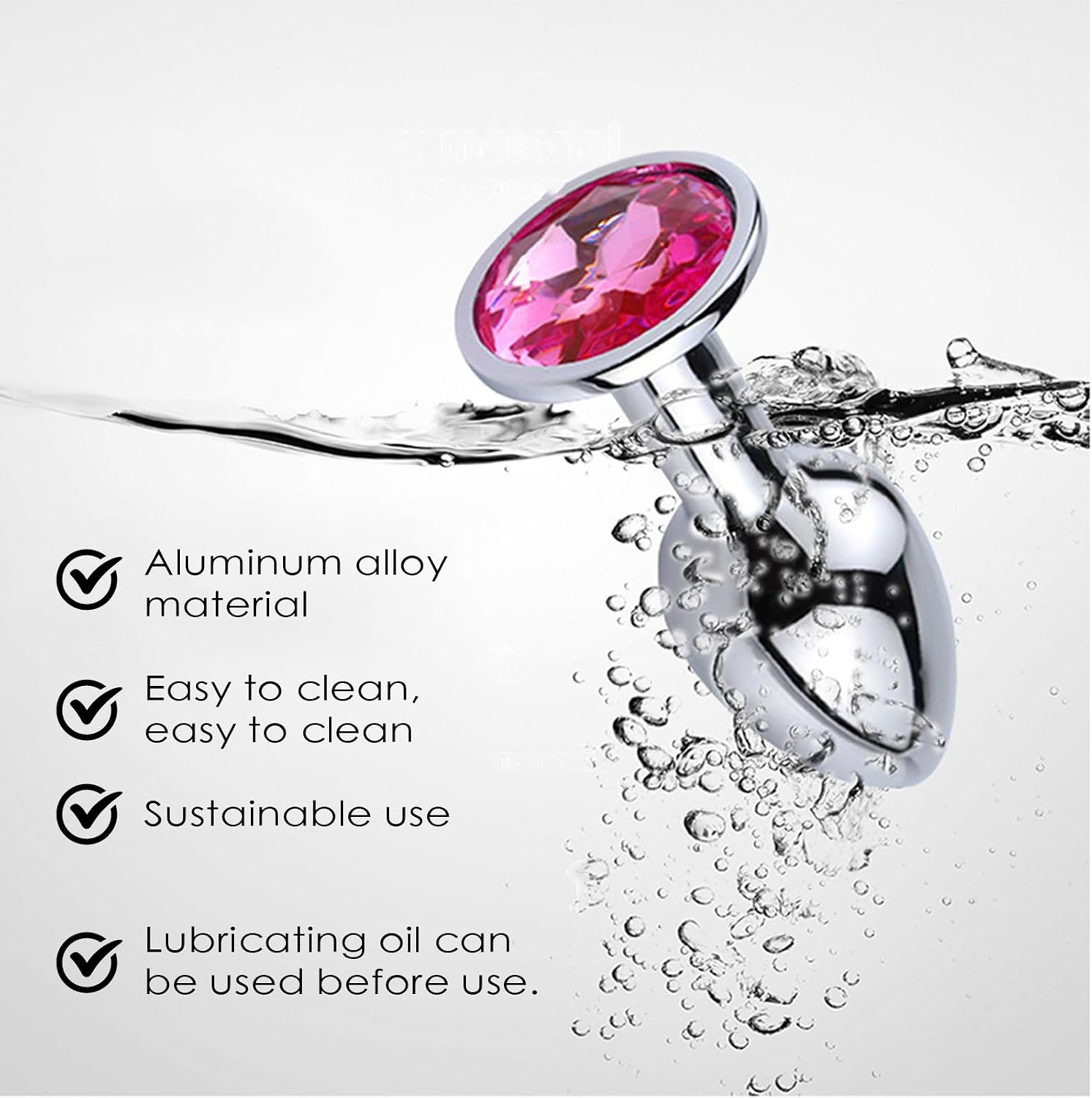 3 Pieces Small Medium Large Metal Plug Set with Crystal Diamond Sex Toy, Butt Plug for Women Men Couples Beginners for Women Men Plug Metal Set (Dark Purple) – Bild 3