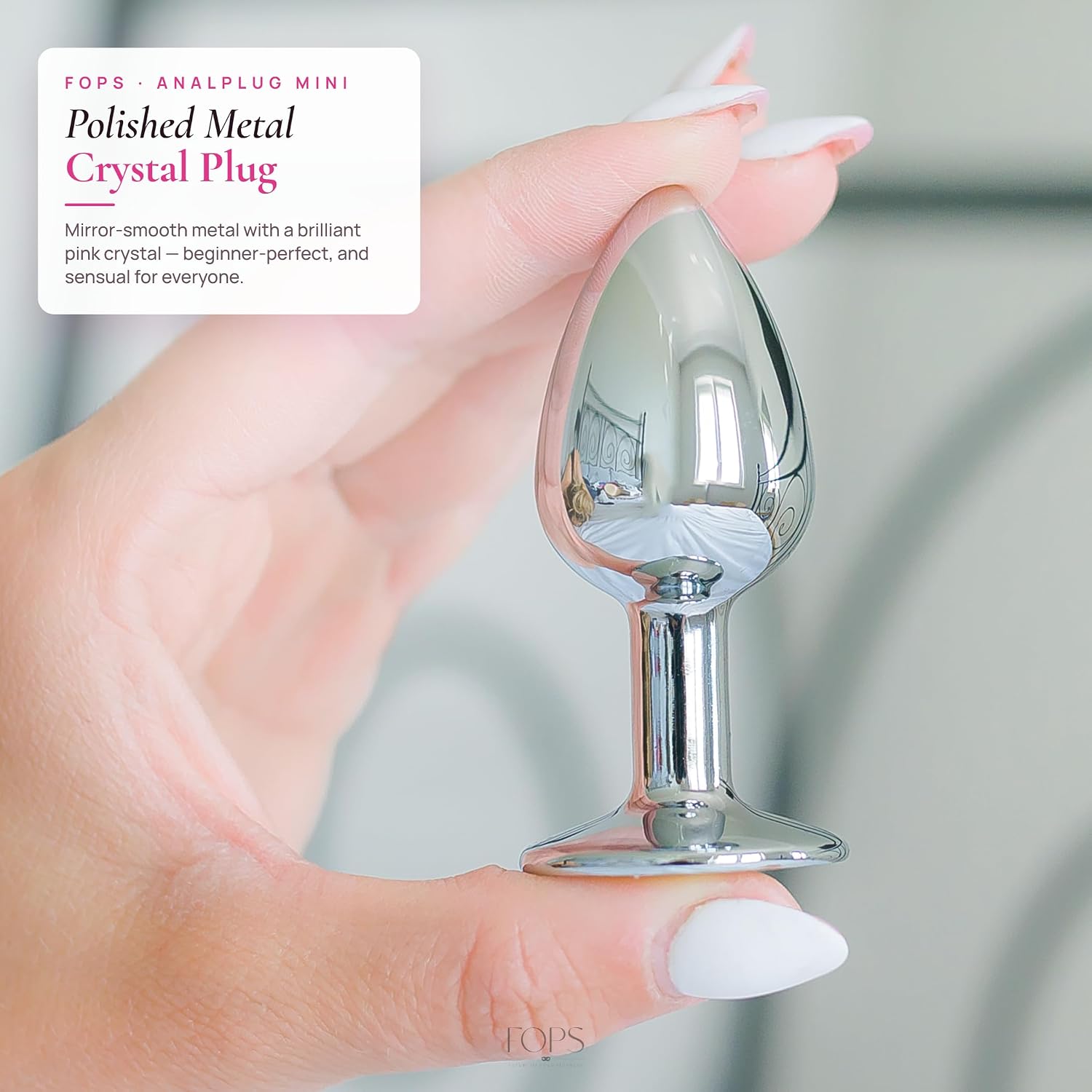 FOPS Plug for Women Stainless Steel Butt Plug with Pink Diamond 7.2 cm Length 2.7 cm Diameter Mini Plug for Beginners Plug for Women Men Sex Toy Metal Plugs with Crystal A20-1 – Bild 2