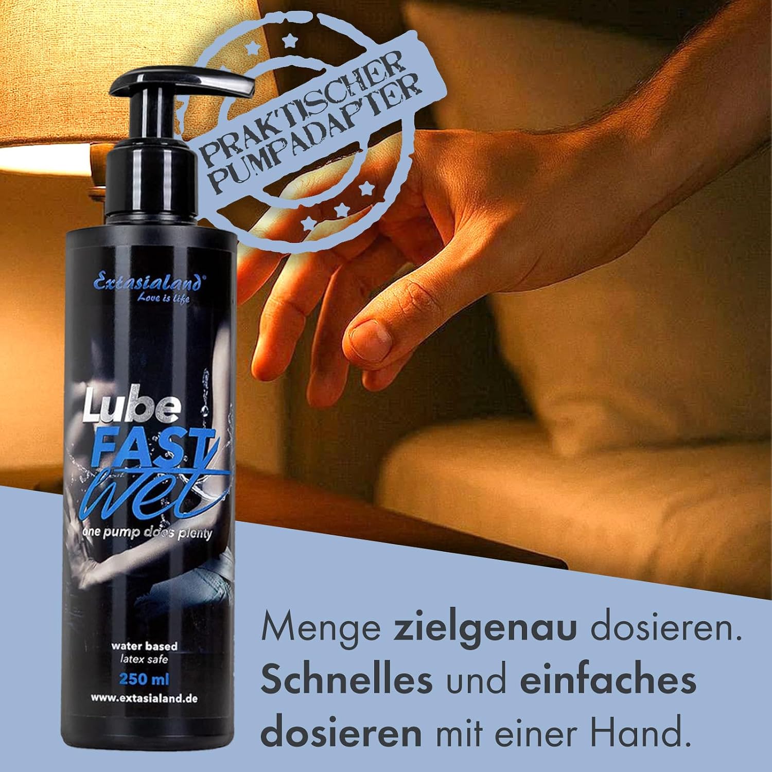 Water-based lubricant massage gel with smart pump closure, water-based lubricant, odourless, condom and sex toy, safe body lube, 250 ml – Bild 8