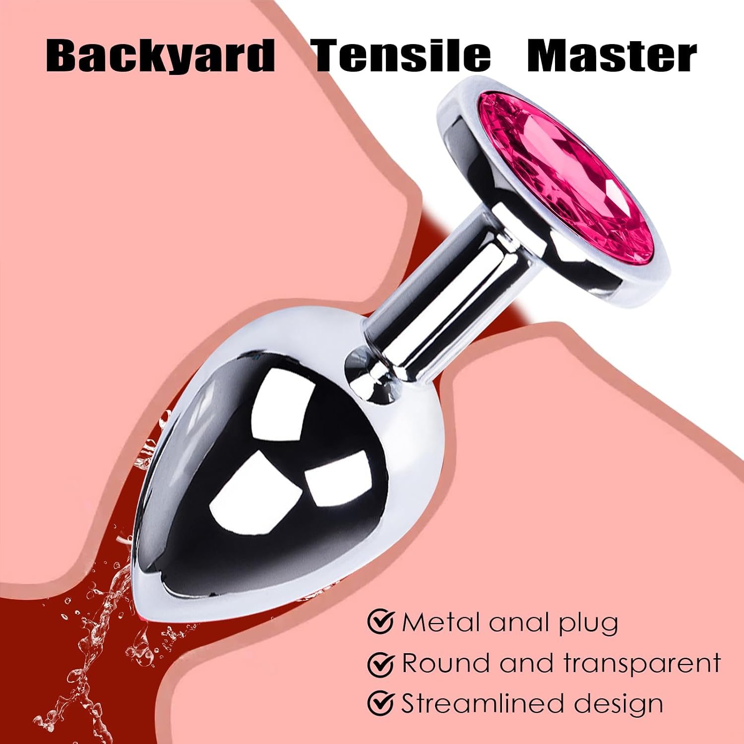 3 Pieces Small Medium Large Metal Plug Set with Crystal Diamond Sex Toy, Butt Plug for Women Men Couples Beginners for Women Men Plug Metal Set (Dark Purple) – Bild 4