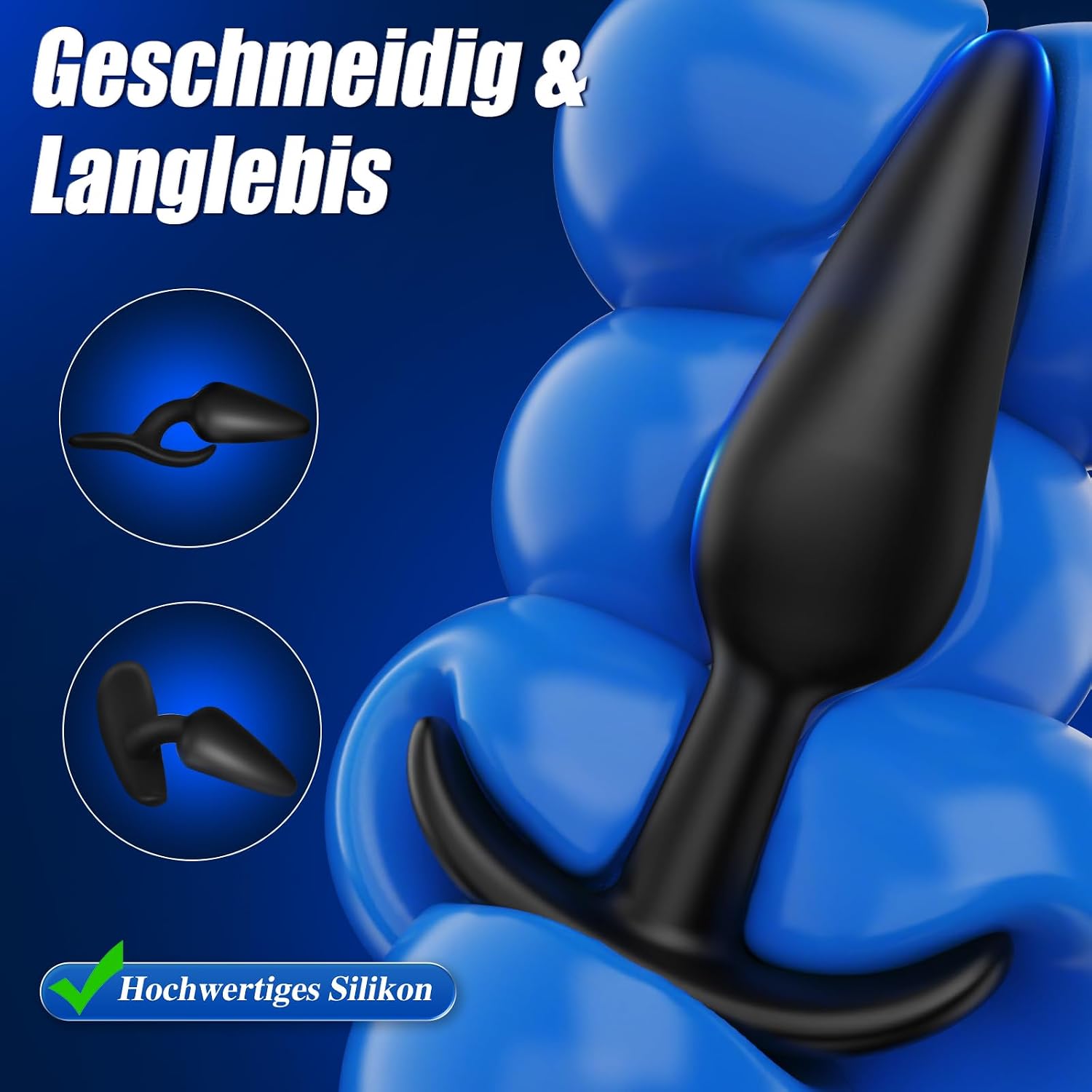 Dildos, Plug, for Men and Women, 4-Piece Plug Set, Butt Plug, Plugs with Shower, 3 Upgrade Sizes (M-XL) for Beginners to Professionals, Soft Silicone, Dildo Butt Plug Sex – Bild 3