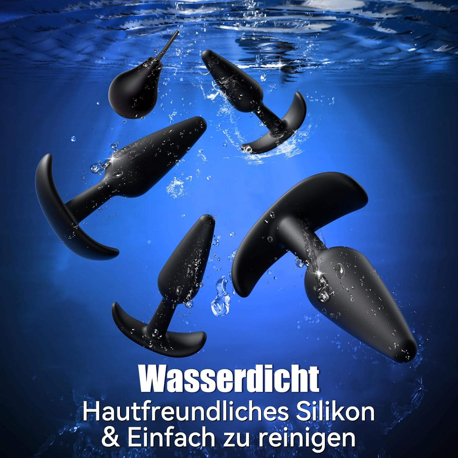 Dildos, Plug, for Men and Women, 4-Piece Plug Set, Butt Plug, Plugs with Shower, 3 Upgrade Sizes (M-XL) for Beginners to Professionals, Soft Silicone, Dildo Butt Plug Sex – Bild 7