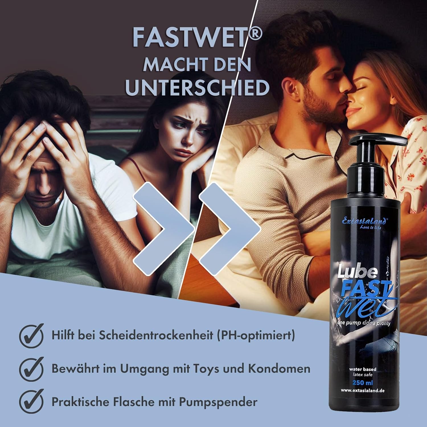 Water-based lubricant massage gel with smart pump closure, water-based lubricant, odourless, condom and sex toy, safe body lube, 250 ml – Bild 4