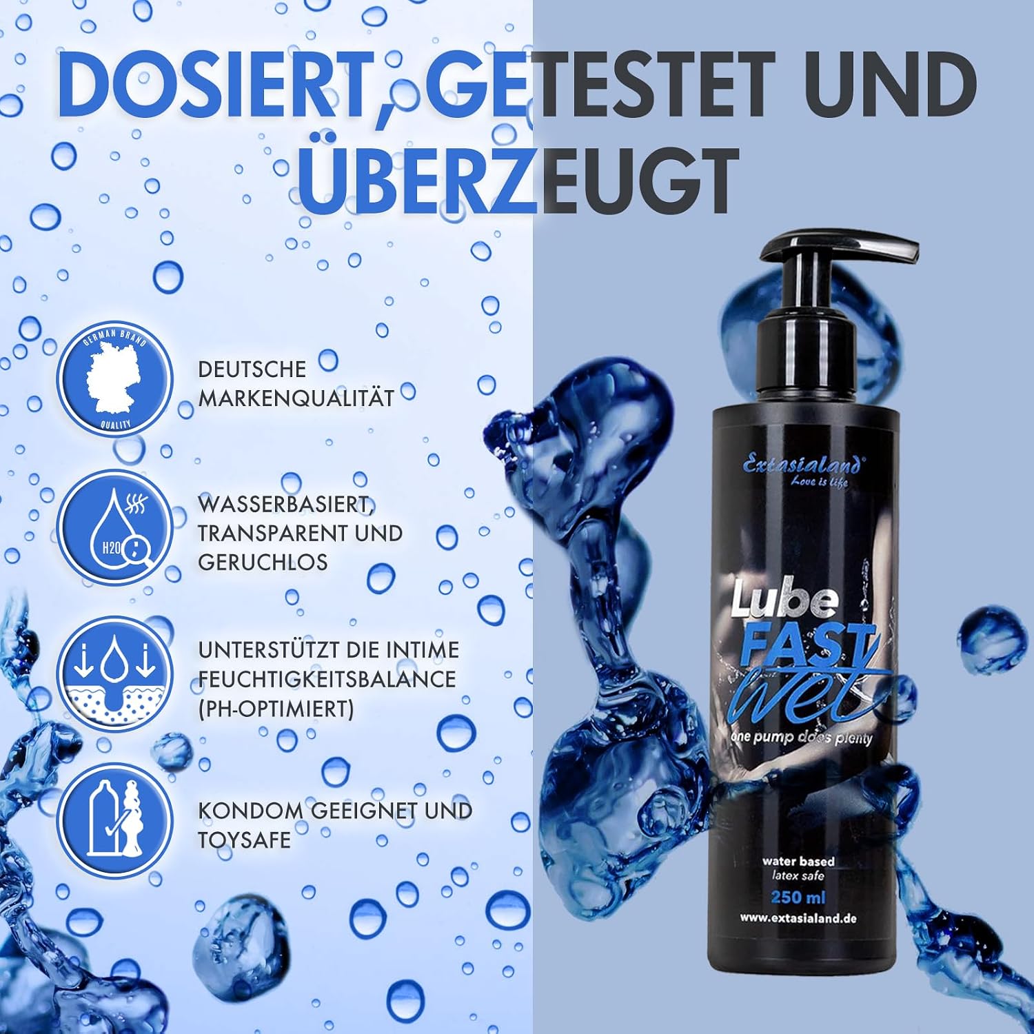 Water-based lubricant massage gel with smart pump closure, water-based lubricant, odourless, condom and sex toy, safe body lube, 250 ml – Bild 5