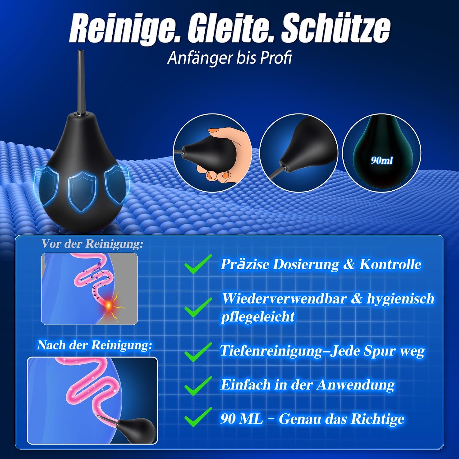 Dildos, Plug, for Men and Women, 4-Piece Plug Set, Butt Plug, Plugs with Shower, 3 Upgrade Sizes (M-XL) for Beginners to Professionals, Soft Silicone, Dildo Butt Plug Sex – Bild 4