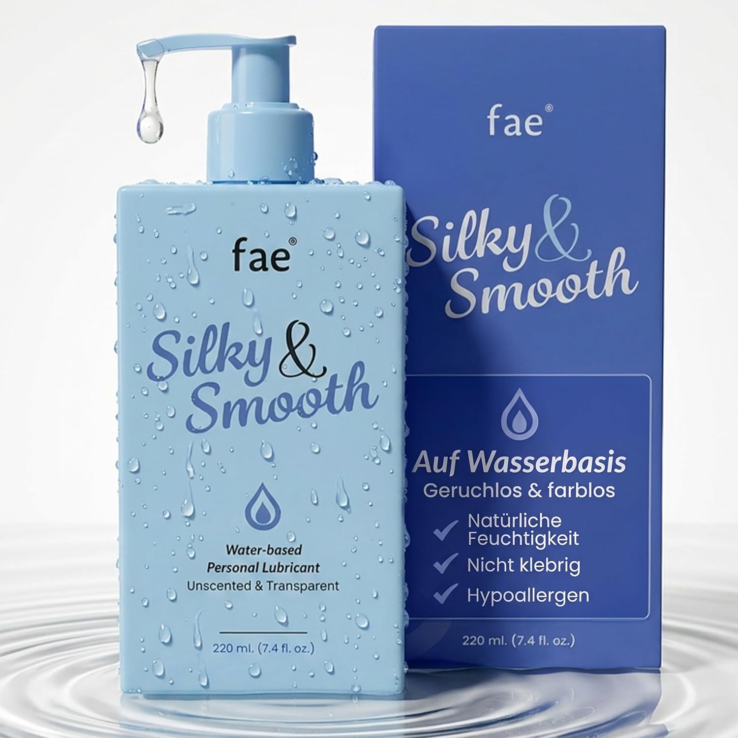 Fae Water-Based Lubricant for Women - 220 ml, Sensitive Lubricant, Gentle Intimate Gel for the Intimate Area, pH Skin Neutral, Paraben-Free