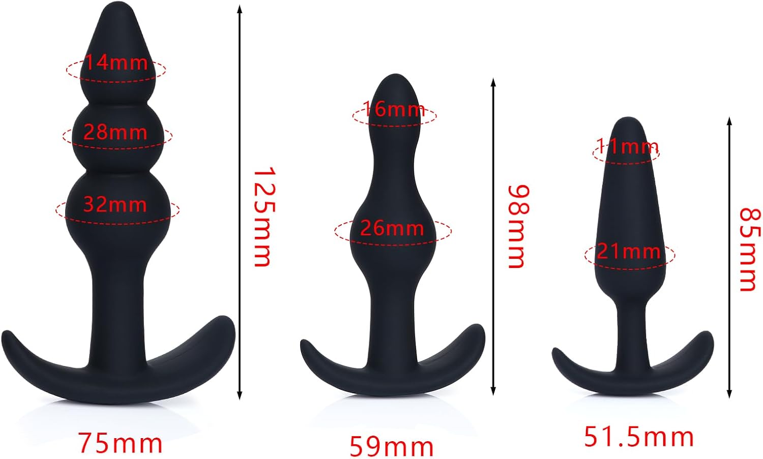 Plug Silicone Plug BDSM Sex Toy Sex Toy Butt Plug for Women Men Couples Beginners (Black) – Bild 2