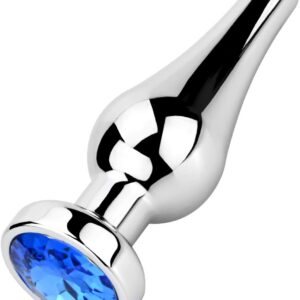 Roluck Plug with Thrust Set Small Medium Large Metal Butt Plug Kit with Wonderful Colours Diamond Fetish (Blue, S)