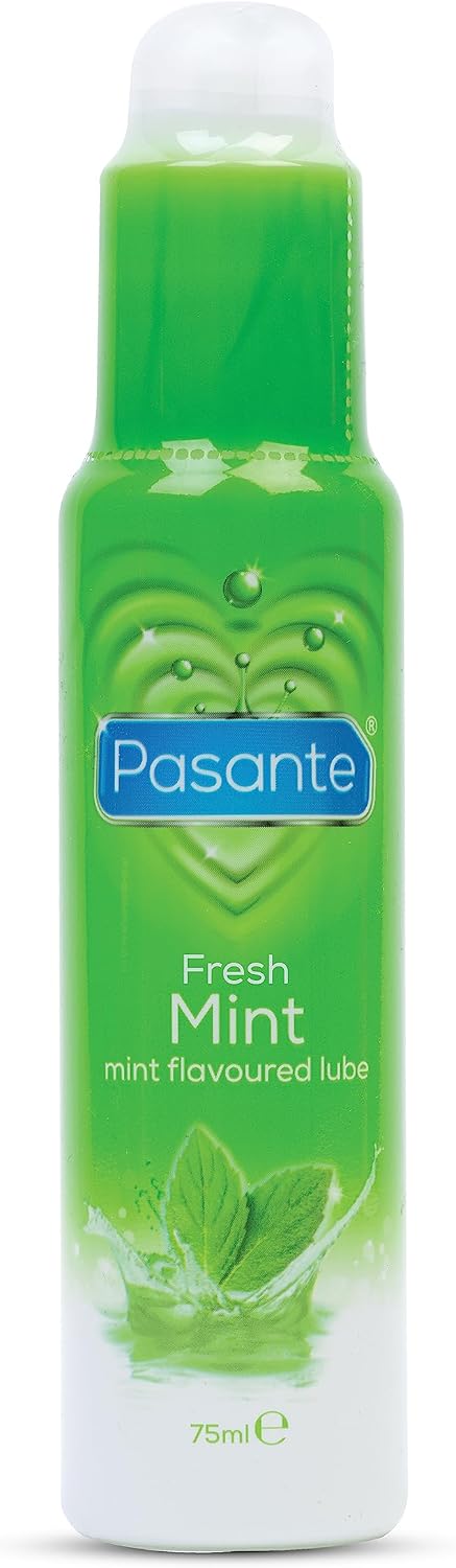 Pasante Tingling Mint Lube 75 ml Lubricant - Sparkling Mint Flavour - Long Gliding - Non-Adhesive - Paraben-Free - Condom Friendly
