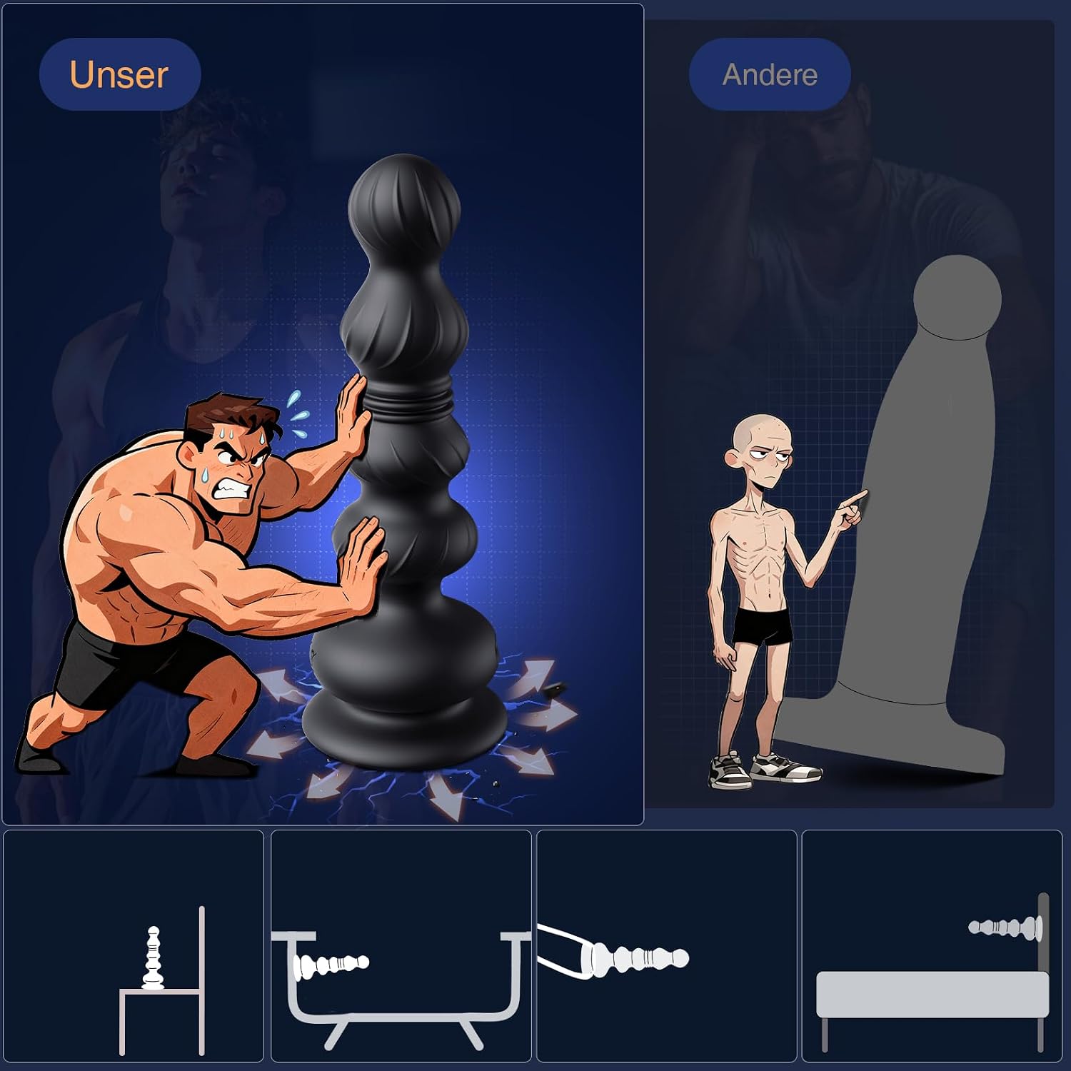 Vibrators for Men Shock Function Prostate Stimulation Men Plug 9 x 9 Modes Shock & Vibration Butt Plug for Men Dildo, Sex Toy for Men Vibrator Sets Plug + App – Bild 7