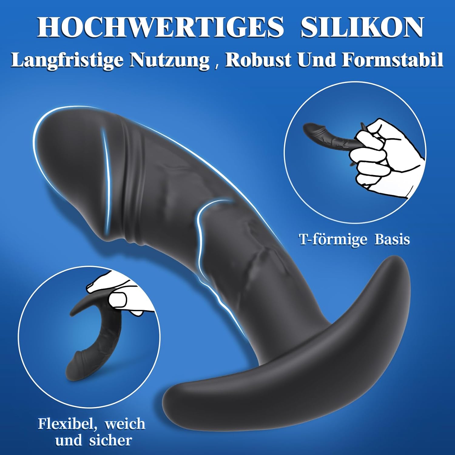 Pack of 3 Plugs for Women Men, Plug Dildo Sex Toy for Women Men, T-Base Silicone Butt Plug Plugs Set Sex Toy Sex Toys Three Small Medium Large Butt Plug for Beginners / Professionals – Bild 4