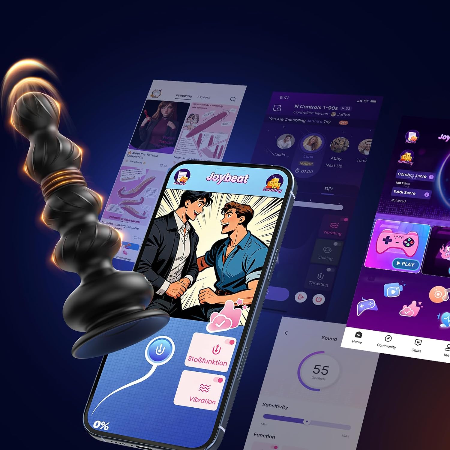 Vibrators for Men Shock Function Prostate Stimulation Men Plug 9 x 9 Modes Shock & Vibration Butt Plug for Men Dildo, Sex Toy for Men Vibrator Sets Plug + App – Bild 6