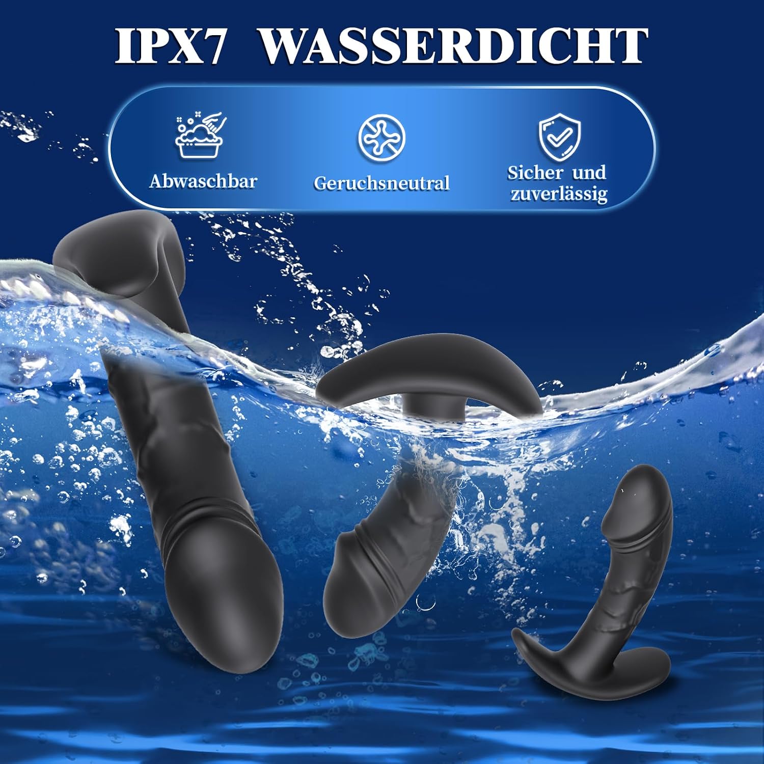 Pack of 3 Plugs for Women Men, Plug Dildo Sex Toy for Women Men, T-Base Silicone Butt Plug Plugs Set Sex Toy Sex Toys Three Small Medium Large Butt Plug for Beginners / Professionals – Bild 6
