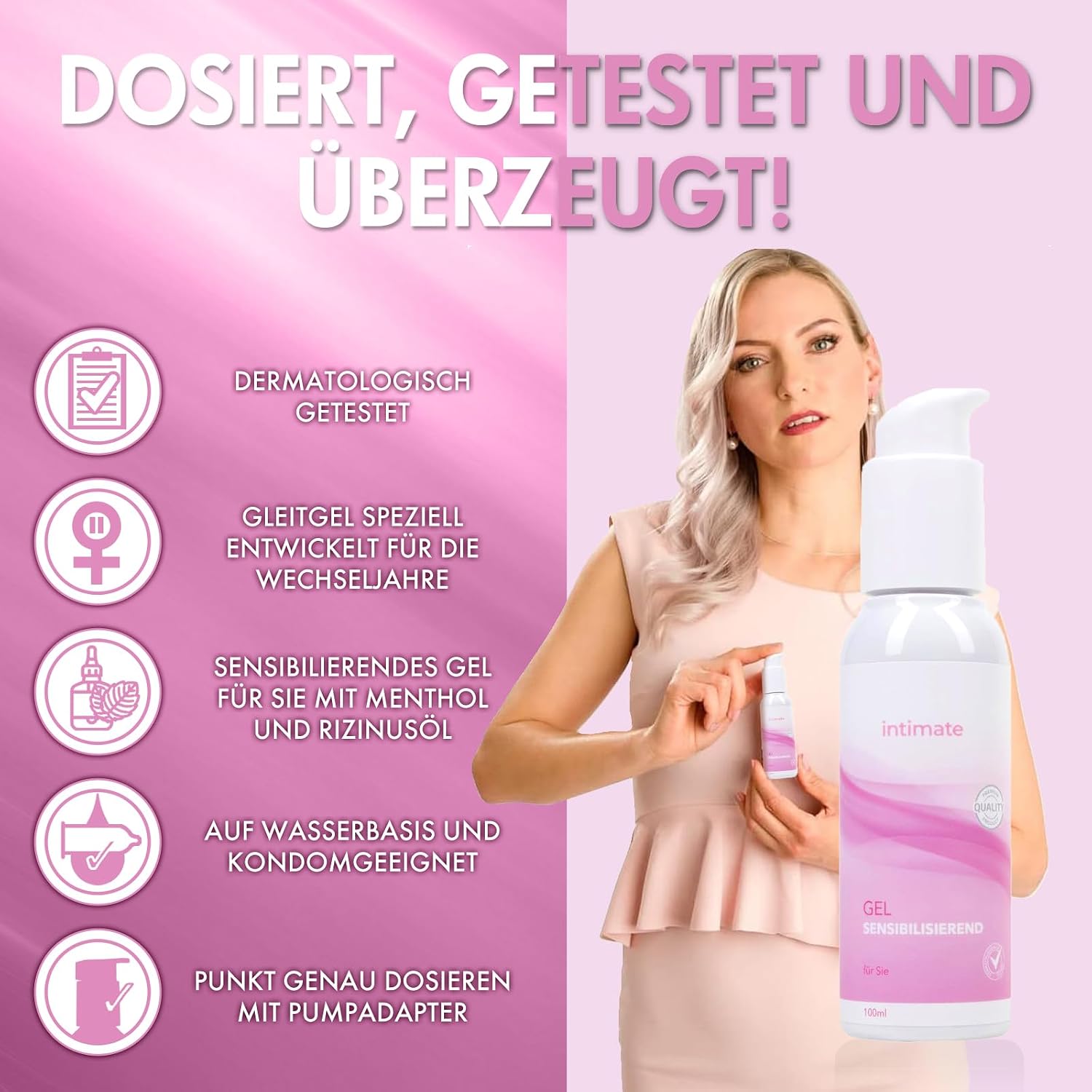 Intimate Gel Sensitizing 100 ml – Stimulating Lubricant Especially for Women Aged Menopause by Experts – Bild 7