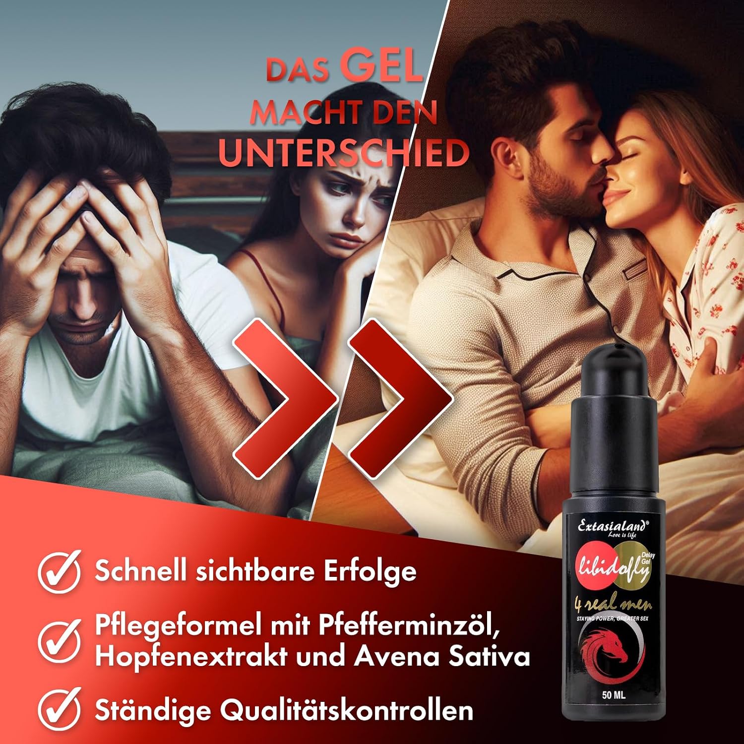 Libidofly Delay Gel 50 ml potency means for delaying the orgasm - for long and hard erection for longer sex - by Extasialand – Bild 5