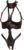 Ledapol 908 SM Bondage Leder Body Harness Riemenbody busenfrei offen, M schwarz