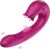Sumeber Vibrators for Her Clitoris and G-Spot, Silicone Tongue Licking and Sucking Vibrator with Shock Function, 3-in-1 Dildo with 10 Vibration Modes and 5 Pulsation Modes, Erotic Sex Toy for Women