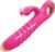 JFRong 2-in-1 Rabbit Vibrator Quiet Dildo Vibrator with Shock Function for Her Silicone G-Spot Clitoris Stimulator with 10 Telescopic Modes and 10 Vibration Modes Erotic Sex Toy for Women (Pink)