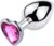 SXOVO Stainless Steel Butt Plug with Crystal, Sex Toy l rose red