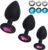 Plug Set of 3 Butt Plug Silicone with Removable Sequins (Not Glued) in Plug Sex Toy Suitable for Beginners, Women, Men Couples (Red + Blue + White S M L)