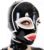 MFMYEE Bondage Latex Mask, BDSM Face Mask, Fetish Headwear, Latex, Cosplay, Zipper Back, Open Eye, Mouth (Black), black