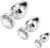 Anal Plug, Small, Medium Large Set, Metal White