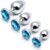 Plug Butt Plug 4-Piece Set from Super Large to Small Silver Metal Plug Sex Toy Suitable for Beginners for Women Men Couples (Blue)
