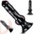 FLUTOY Large Dildo, Giant Puppy Dildo with Suction Cup, Plug, Butt Plug, Toys, Fisting Sex Toy, Erotic Sex Toy from 18 for Couples, Women, Men, Extreme (Black, L)