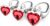 3 Pieces Small Medium Large Metal Plug Set with Heart Shape Crystal Diamond Sex Toy Butt Plug for Women Men Couples Beginners for Women Men Plug Metal Set (Red)