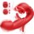 Dildo Vibrator Sex Spielzeug für die Frau, G Punkt Vibratoren mit Klitorisstimulation für Frauen mit 5 Zungenlecken 7 VibrationModi 7 Schlagmodi, Vibratorensets für Frauen Klitoris Stimulator für Sie