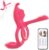 Ring Erotic Sex Toy for Couples – 4-in-1 Double Cock Ring Clitoris G-Spot Vibrators with 10 Modes App Remote Control Stimulator Massager Enlargement Time Extending (Red)