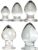 5 Sizes Large Glass Plug 32/40/45/55/65 mm Smooth Crystal Plug Classic Balls Butt Plug Glass Dildo Vagina Plug Anus Dilator Sex Toy for Women Men, Clear, Set