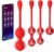 LZYLWC Love Balls with Remote Control for On the Go 4 Sizes Vibro Egg for Women Made of Silicone with 9 Vibration Modes for Pelvic Floor Training and Effective Strengthening of Vaginal Muscles (Red)