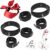 BDSMJOY Bondageset Fessel Set,Handschellen + Oberschenkelfesseln + Fußschellen + Augenbinde Erotische, SM Sexspielzeug extreme Paare,BDSMs Spielzeug hart Fesseln Sex Set BDSMs Toys (B)