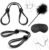 BDSMAGE Neues Bondageset Fessel Set,Handschellen + Fußfesseln + Federkitzler + Augenbinde,Sex Toyset für Paar Set BDSM Set BDSMs Spielzeug hart,Sklavin Sex Spielzeug ab 18 für Paare extrem (Schwarz)