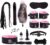 BondageSet Sex Restraints 12 Pieces Fetish Leather Sex Toys SM Game with Handcuffs + Collar Restraints Perfect Erotic Sex Toy for Couples