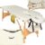 tectake® Massageliege klappbar mit 2 Zonen, Massagetisch tragbar mit 5cm Polsterung, höhenverstellbare, Mobile Massageliege, Massagebank mit Holzfüßen und Zubehör Tragetasche – beige