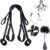 BDSM Handcuffs Sex Bed Bondage Set with Handcuffs Ankle Restraints Adjustable Thigh Bandage Ropes & Nipple Clamps Nipples & SM Eye Mask, BDSMs Toy Hard Restraints Sex Set