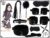 10-piece accessories made of black nylon, fashionable and classic, show your personality style