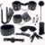 Slave Restraints Sex Toy for Lovers Women and Men in Bed 10 Pieces in Black Adult Sex Tools Bondage Ladies Xmas Valentine’s Gift (Black)